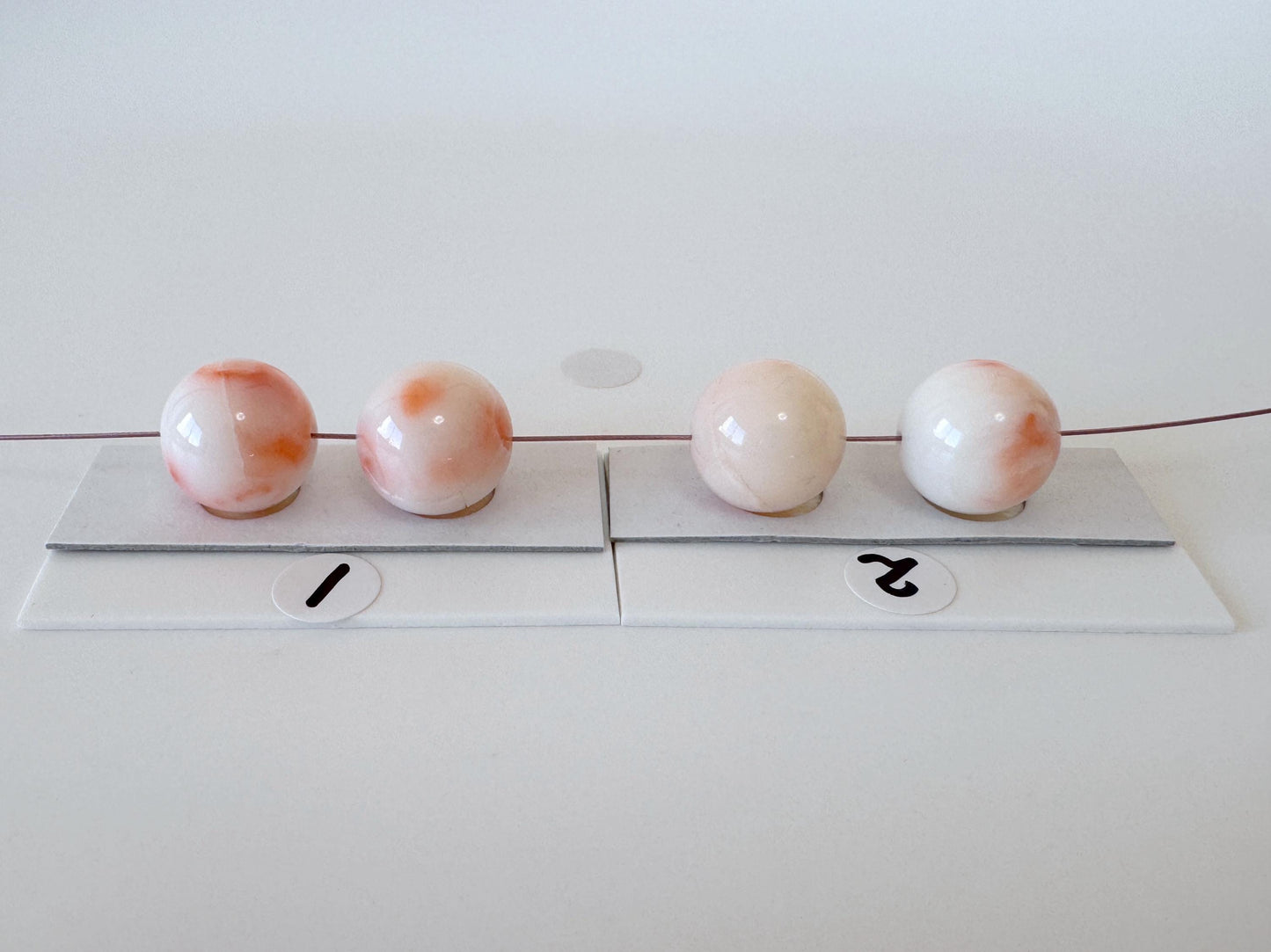 Deep Sea Coral Beads - Natural Round Coral Bead Pair 12mm for Jewelry Craft, Full Hole