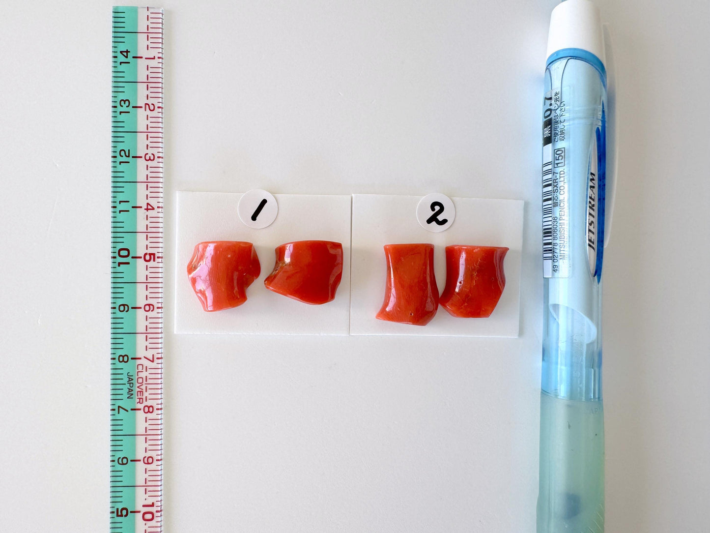 Mediterranean Coral Loose Gemstone: Natural Red-Orange Tones - Untreated, Top-hole, Jewelry Making Supplies, Per Pair