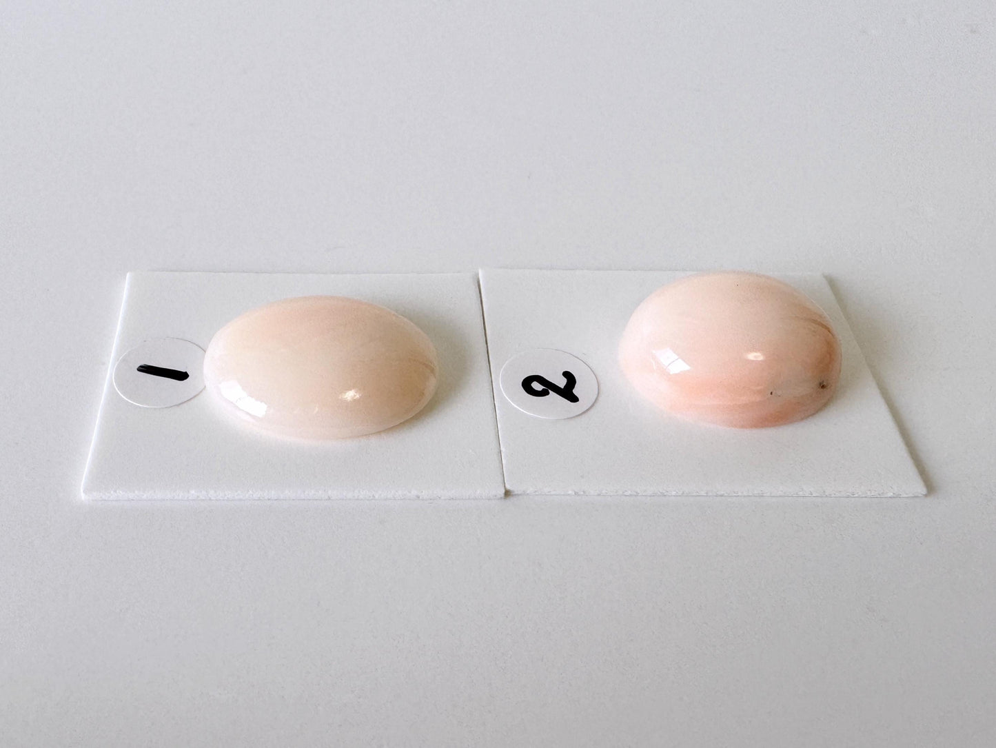 Deep Sea Coral Oval Cabochon: Pink White Natural Gemstone, Genuine Coral, Jewelry Supplies | 19.3x15.1mm, 17.6x14.8mm, Japan Made