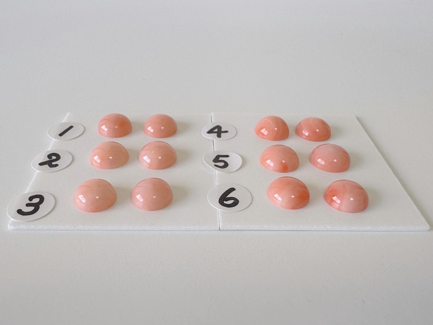 7.3-7.8mm Natural Deep Sea Coral Round Cabochon, natural pink/orange coral, price per pair, for jewelry making, natural color