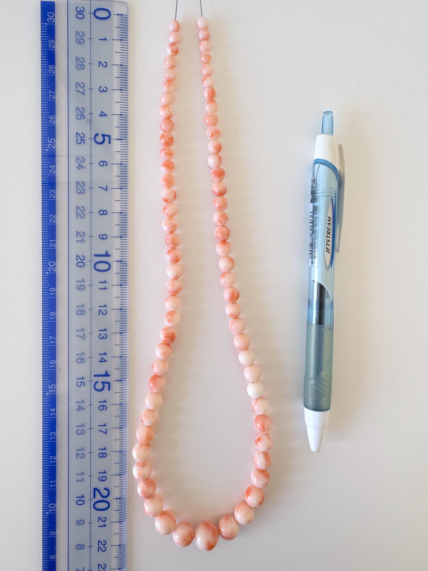 Natural Coral Beads – Deep Sea Coral Pink Orange Round Bead Strand 4.7-10.3mm Gradation for Jewelry Making, 45cm