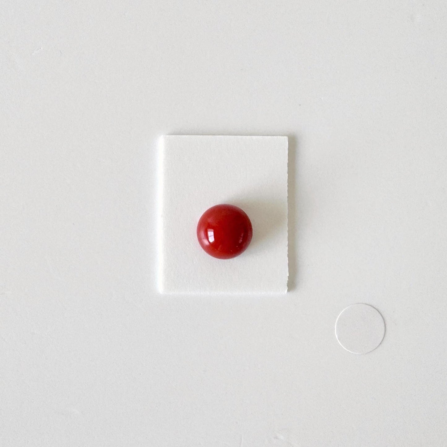Japanese Red Coral | Aka Round Cabochon Loose | Natural Hue | 8.6Mm Back Hole | Jewelry Making
