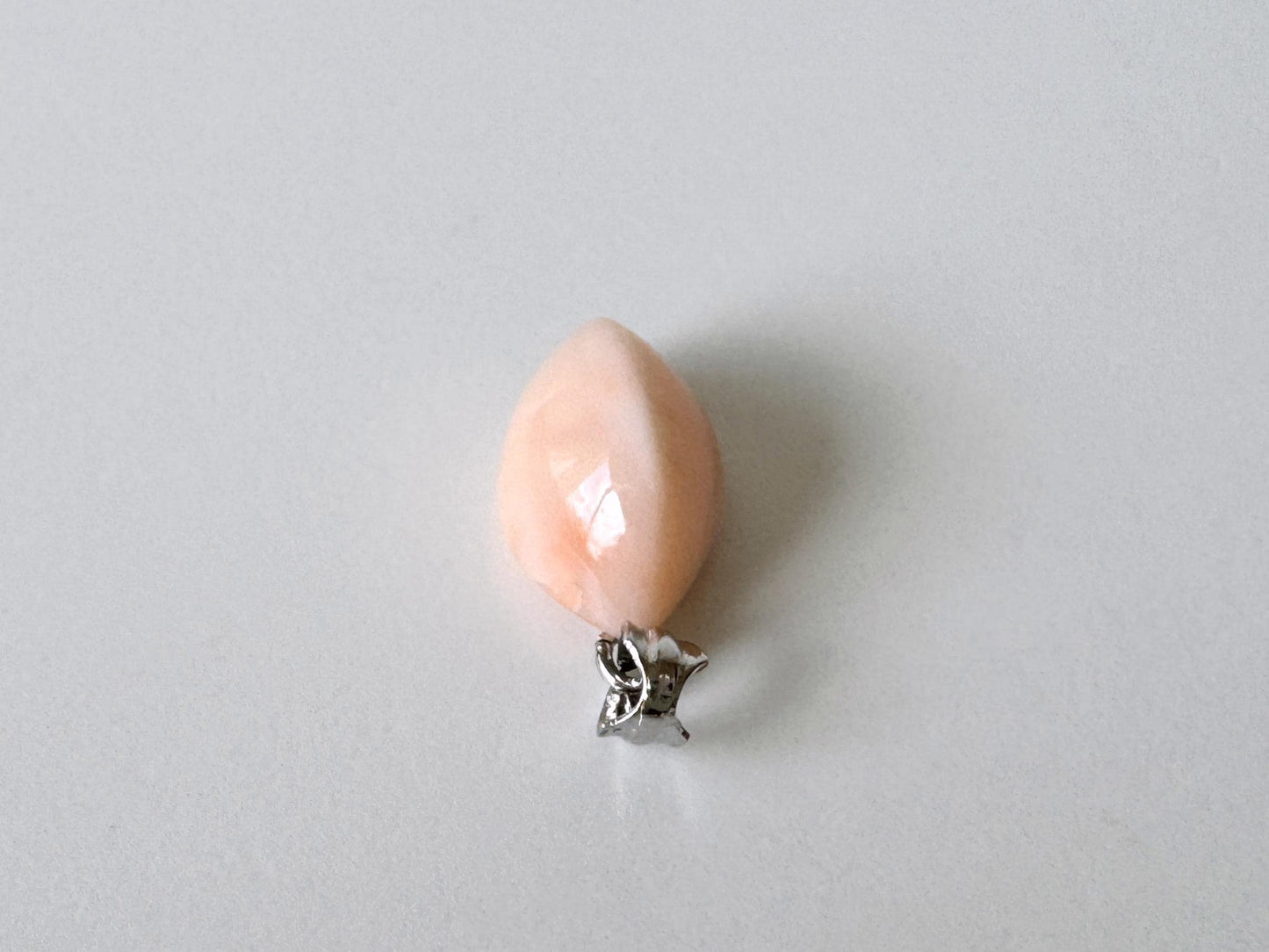 Coral Pendant Unique Shaped Natural Deep Sea Coral: Pink / Angel Skin Tones, German Silver  (Nickel Silver) Bail (15.7x9.4mm, Jewelry)