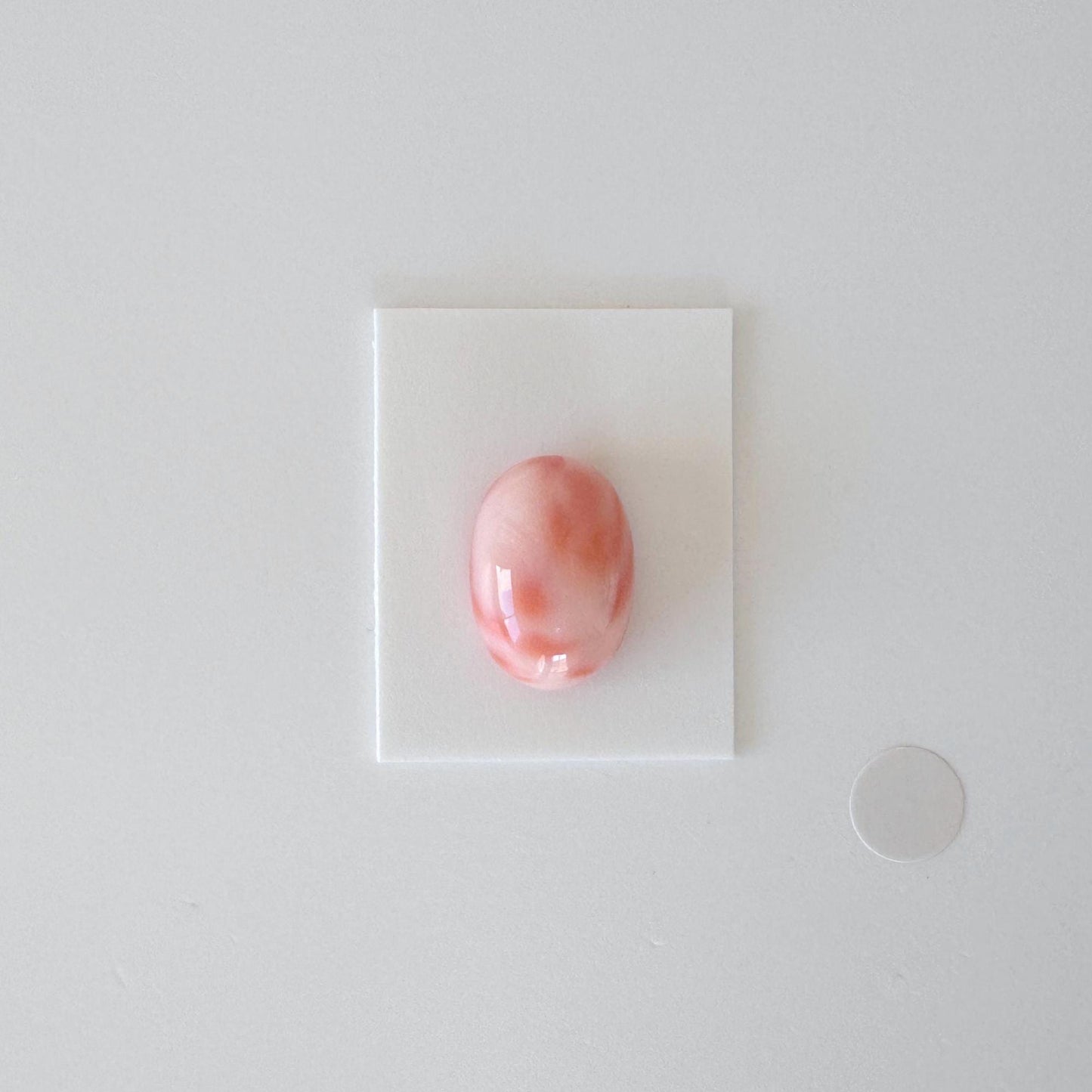 Natural Deep Sea Coral Cabochon, Pink/Orange Oval, 15.6x11mm