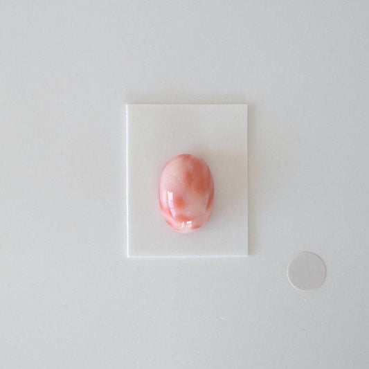 Natural Deep Sea Coral Cabochon, Pink/Orange Oval, 15.6x11mm