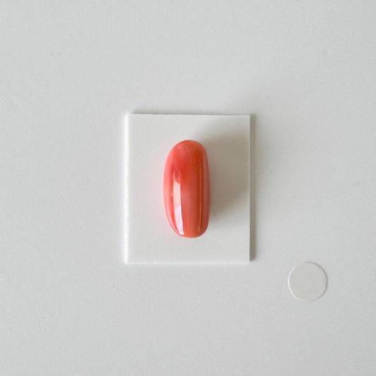 Deep Sea Coral Unique-shaped Oval Cabochon: Pink Orange Natural Color - Genuine Gemstone, 18.5x9.3mm, Jewelry Supplies