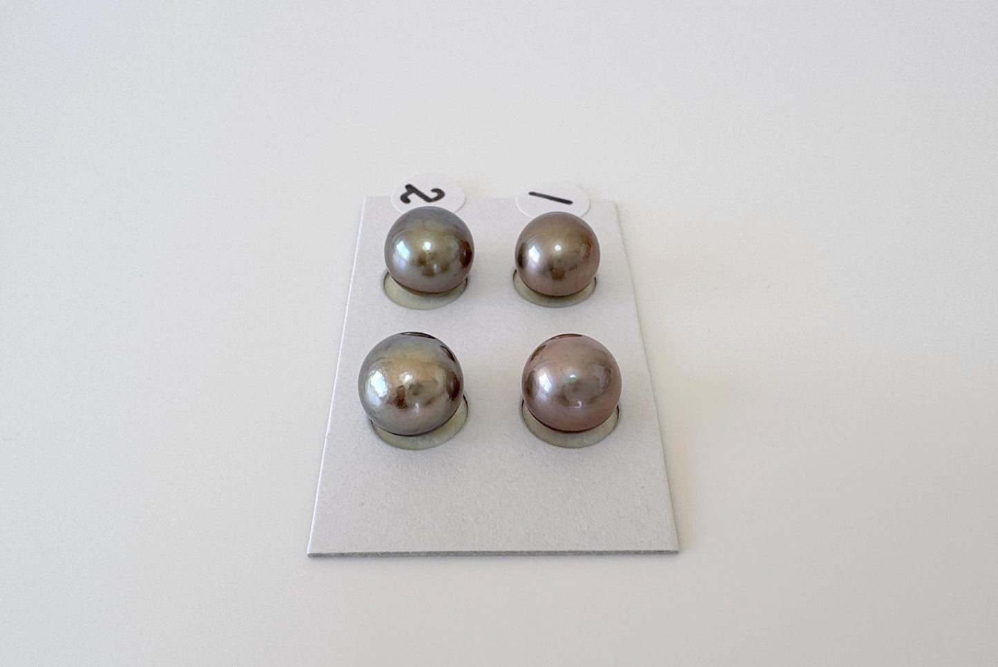 Japanese Black/Peacock Black Akoya Pearl 8-8.5mm, Half-Drilled Round loose, Price per pair, Salt water pearl