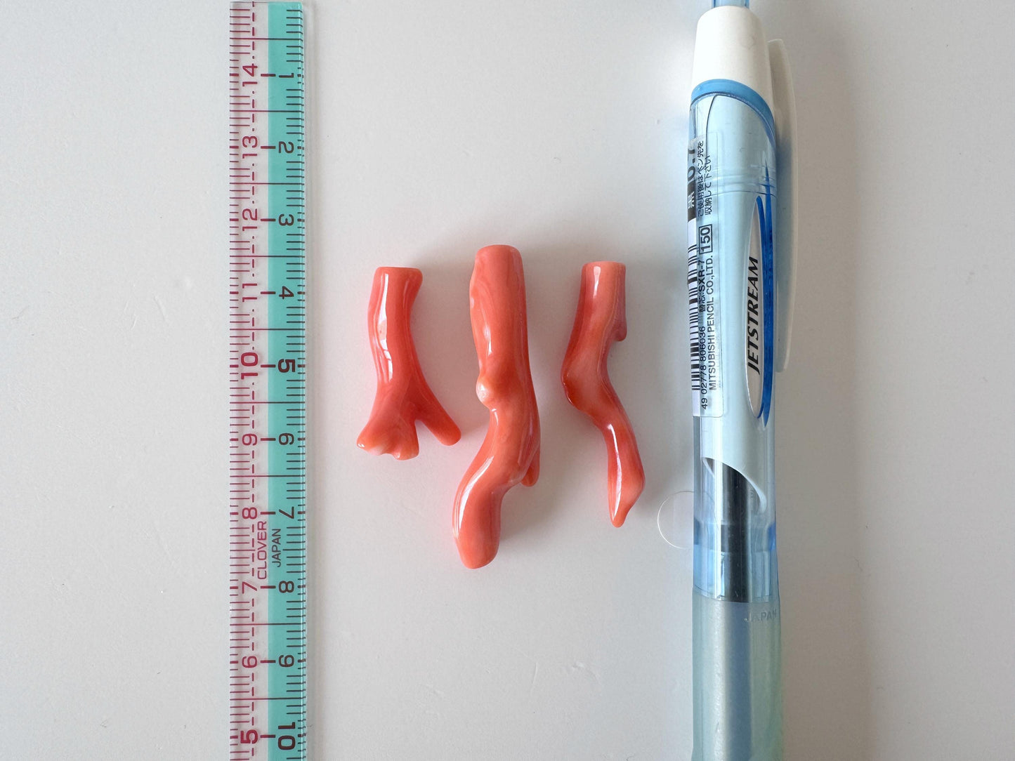 Natural Coral Branch Set: Deep Sea Coral, Orange Pink Craft Supplies (3 Pieces, Hole Drilled, 20-40mm Size)