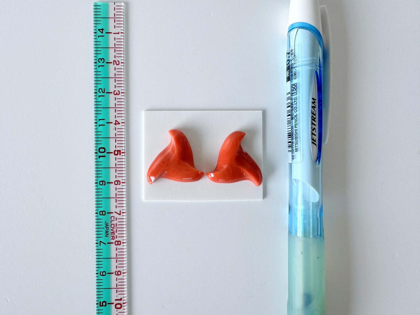 Momo Coral Loose | Unique Carved Pair | Natural Orange | 18X18.5mm | Back Hole Jewelry Supplies