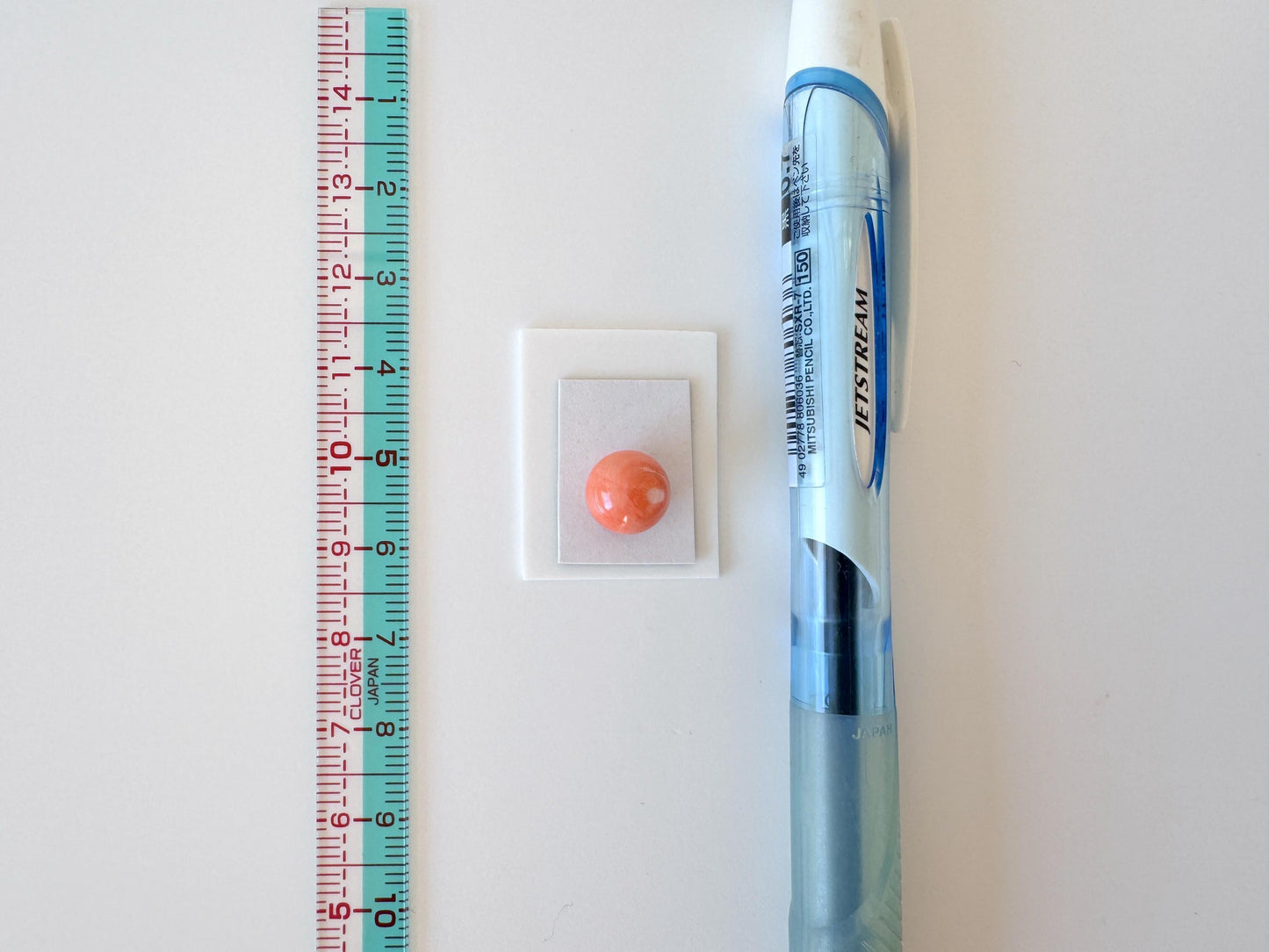 Natural Momo Coral Bead – 8.9mm Orange Round Gemstone Half Drilled for Jewelry Making