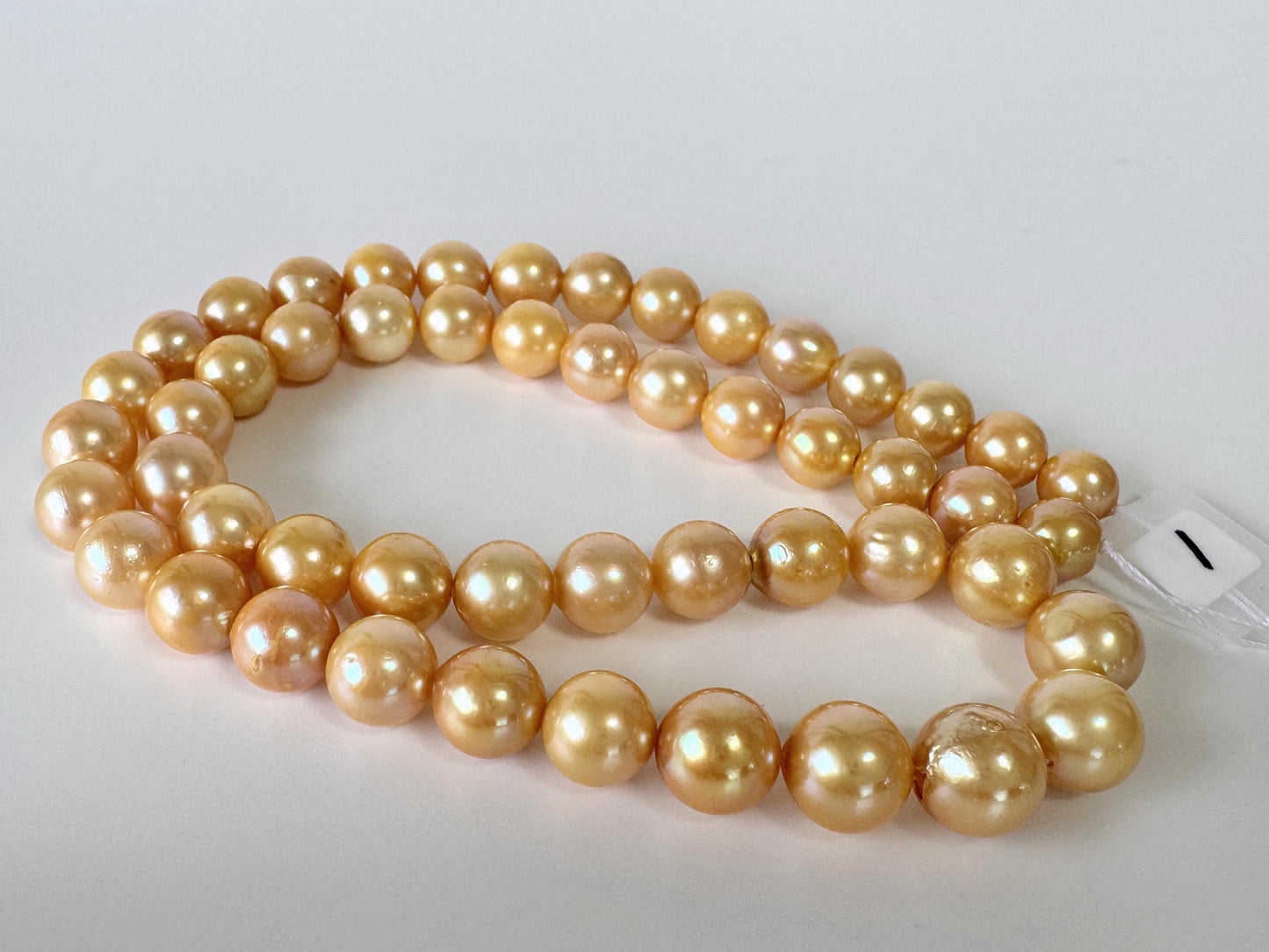 Japanese Akoya Golden Pearl Beads: Approx. 6-9mm Semi-Baroque, Color Treated | Full Strand 42cm, Saltwater Cultured Pearls