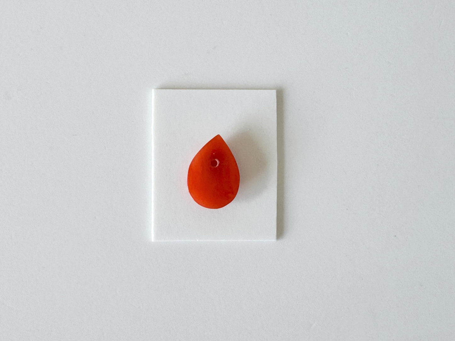 Japanese Red Coral Cabochon | Pear Shape Gemstone | Natural Loose Aka Coral, 11.8X8.3Mm, Drilled Back