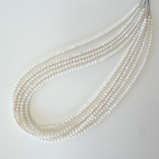 Natural White Coral 3.5-3.7mm round beads strand, Natural White Color Coral round/semi-round beads strand, Price per strand