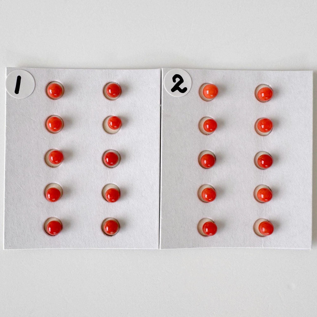 Mediterranean Red Coral Round Loose: Natural Gemstone Beads for Jewelry Making (3.7-4mm, Half-Drilled Hole, Set of 10)