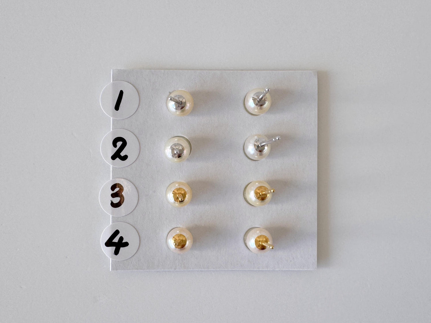 Akoya Pearl Stud Earrings: White/Off-White 5-5.5mm Pearls - Japanese Cultured, Silver 925, Saltwater Origin