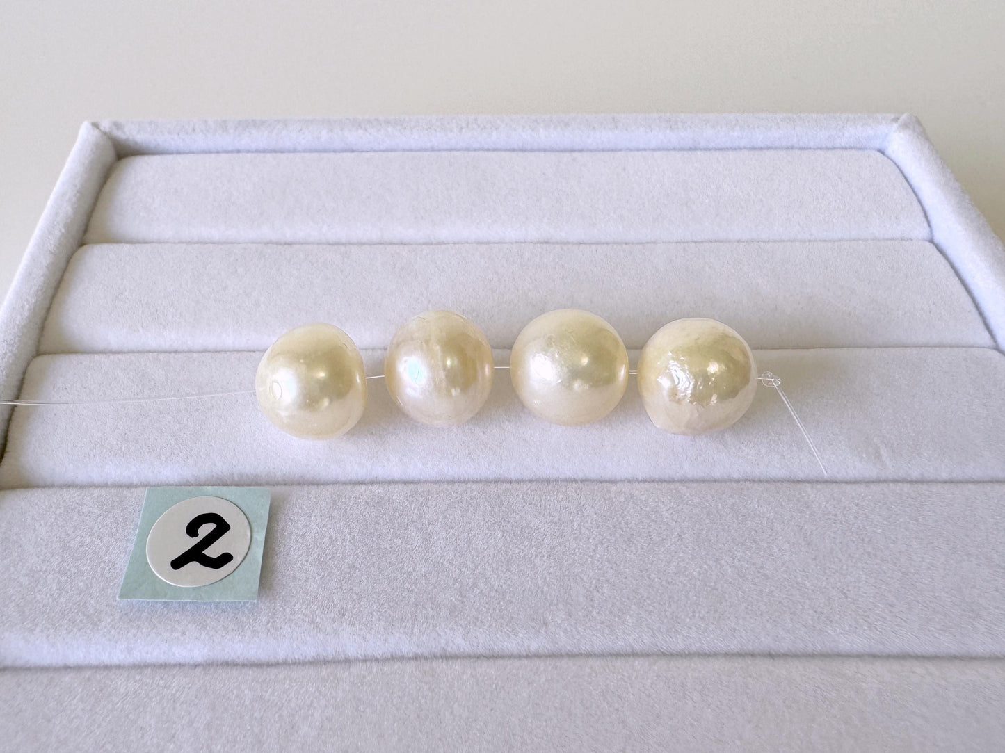 Japanese Akoya Pearl Beads: Cream White Semi-Baroque Cultured Pearls (9.5-9.9mm, Mini Strand, 4 Pieces, Genuine)