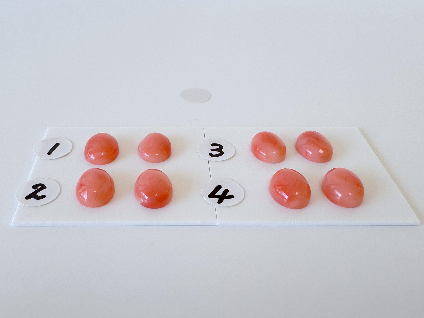 Deep Sea Coral Cabochons: Natural Orange/Pink Oval Gemstones, 9x7mm (Pair)