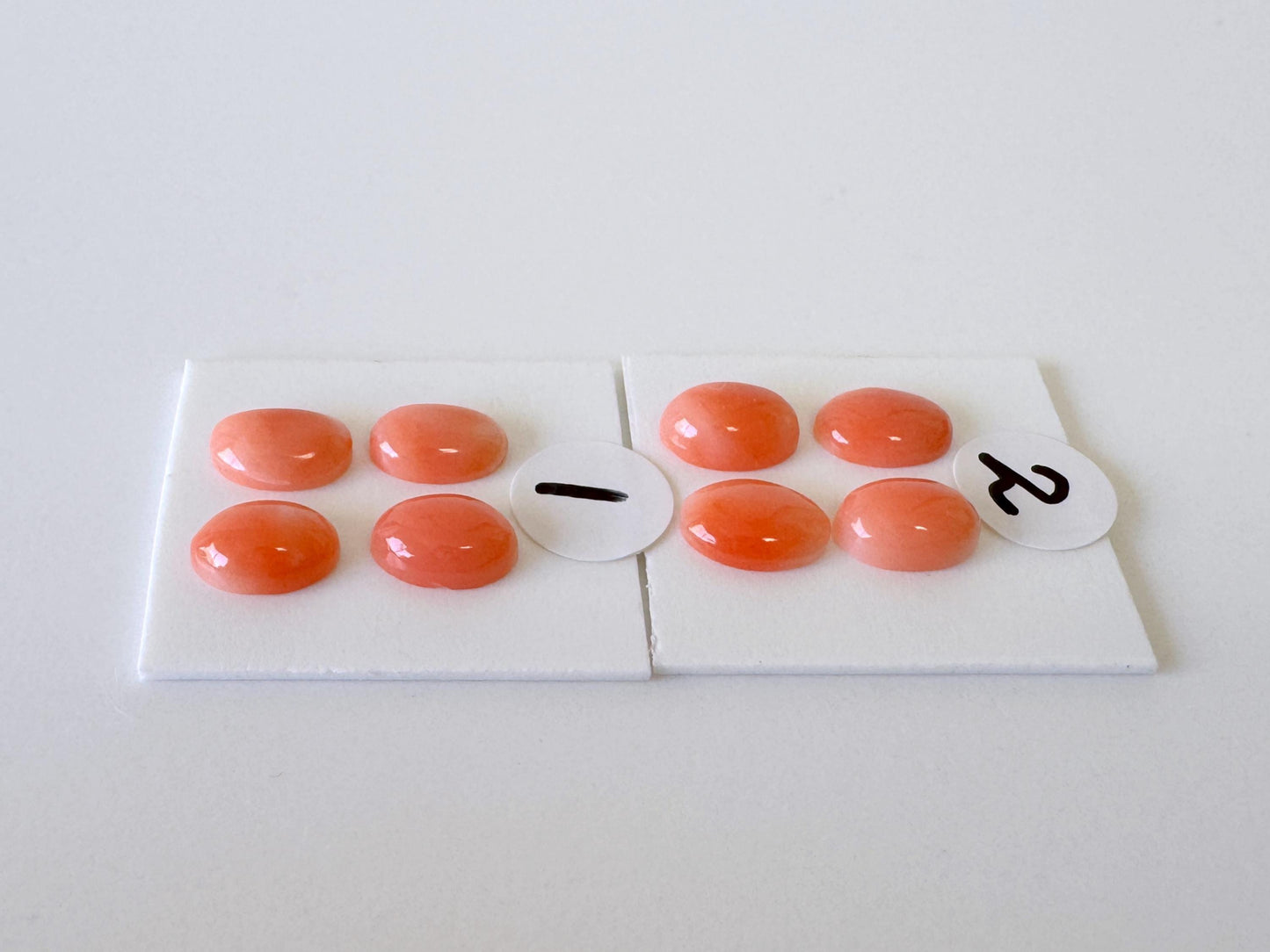 Deep Sea Coral Cabochons Natural Pink Orange Ovals, 7x5mm (Set of 4, Real Coral, Jewelry Supplies)