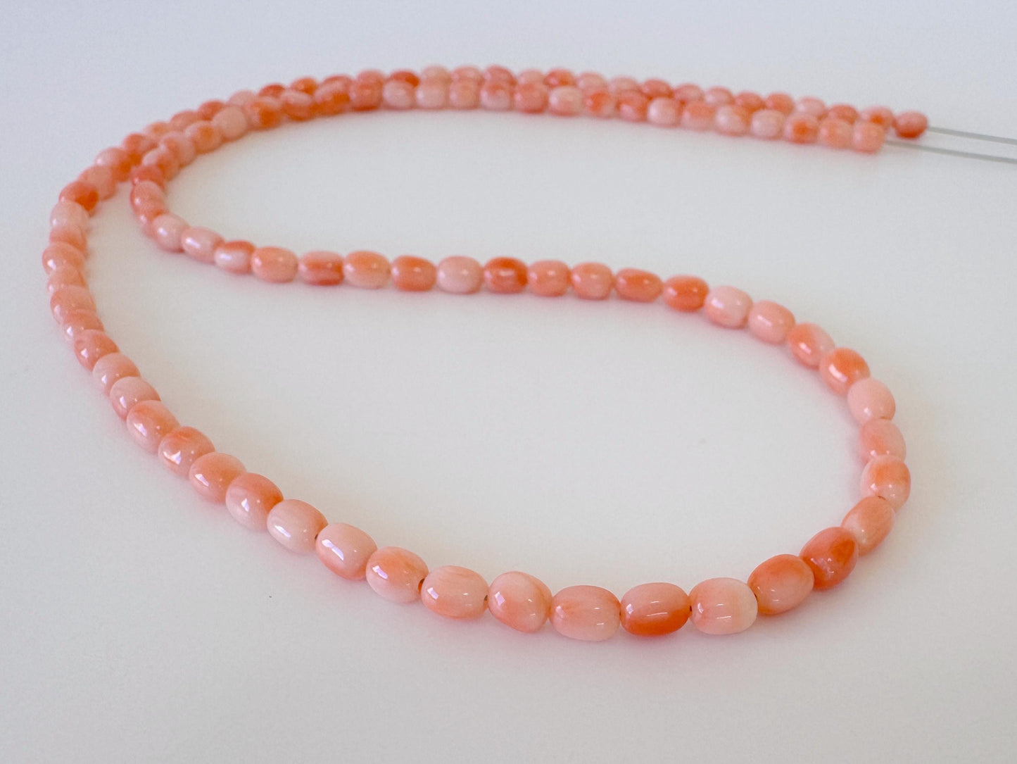 Natural Coral Strand – Deep Sea Coral Pink Orange Rice Shape Beads 3x5mm, 51cm Jewelry Supplies