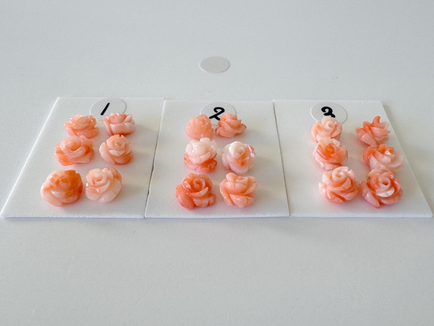 Small Pink Coral Rose Carvings Set: Deep Sea Jewelry Making (6pcs, 6-7mm)