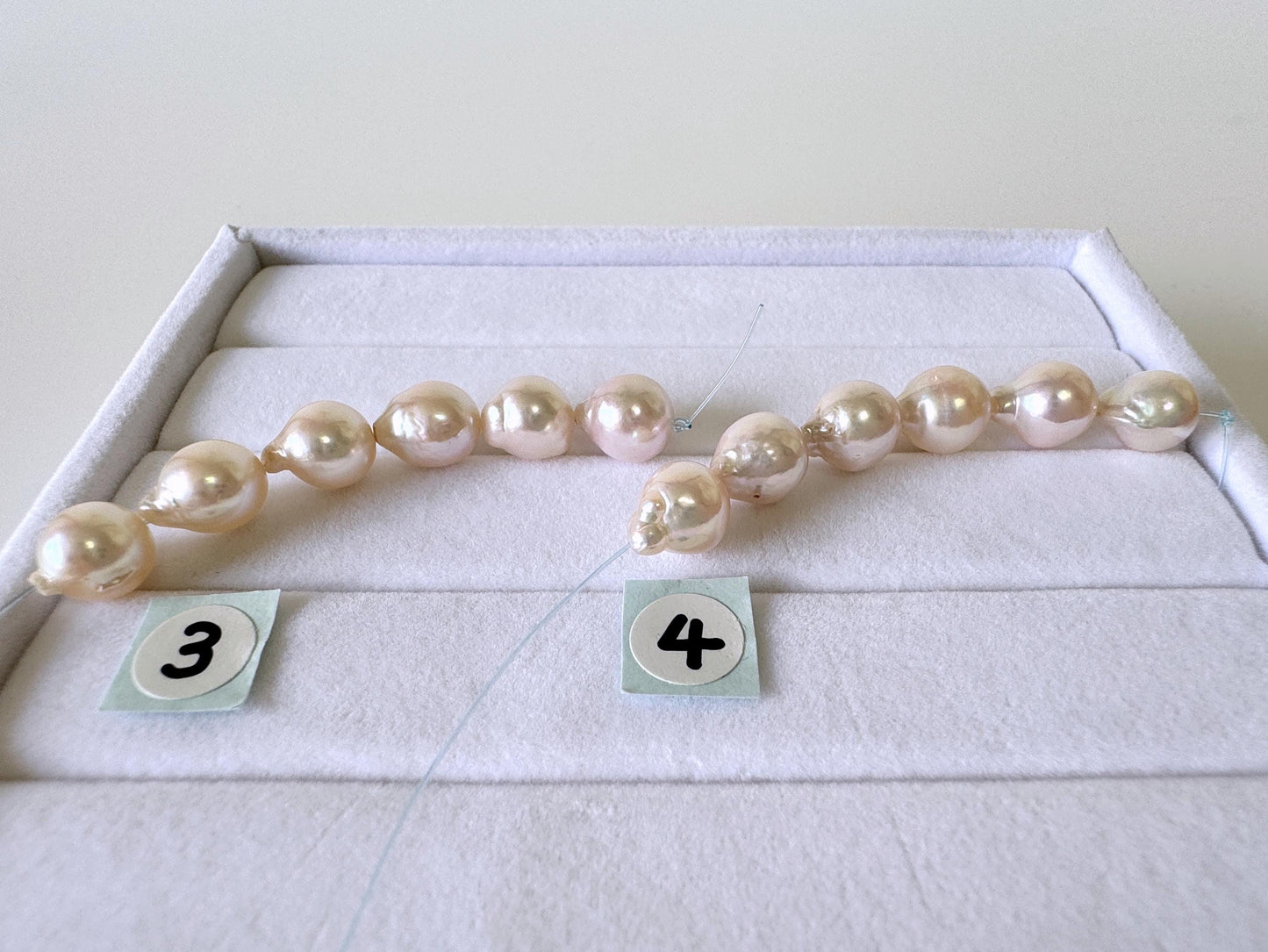 Japanese Akoya Pearl Beads: Baroque Cultured Saltwater Pearls, 7-7.5mm Mini Strand of 6 Pieces (White Pink Overtone, Craft Supplies)