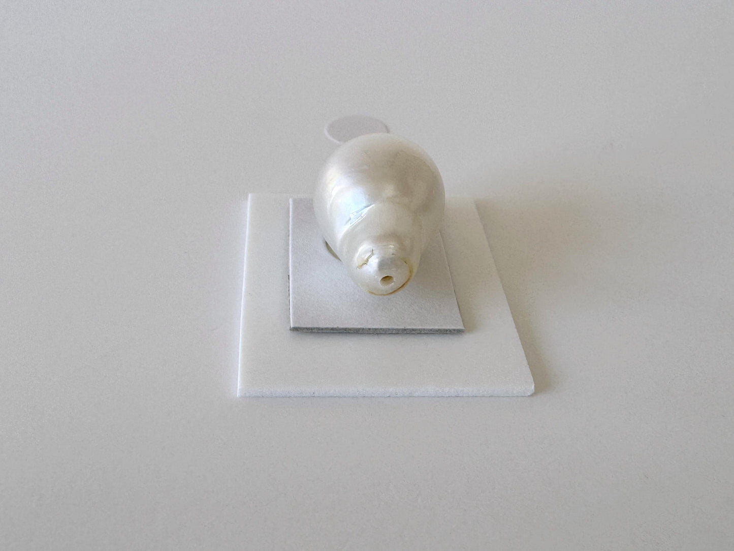 South sea pearl 19x12.6mm, Natural White Color, Half-Drilled Pear shape loose, unused vintage, Salt water pearl