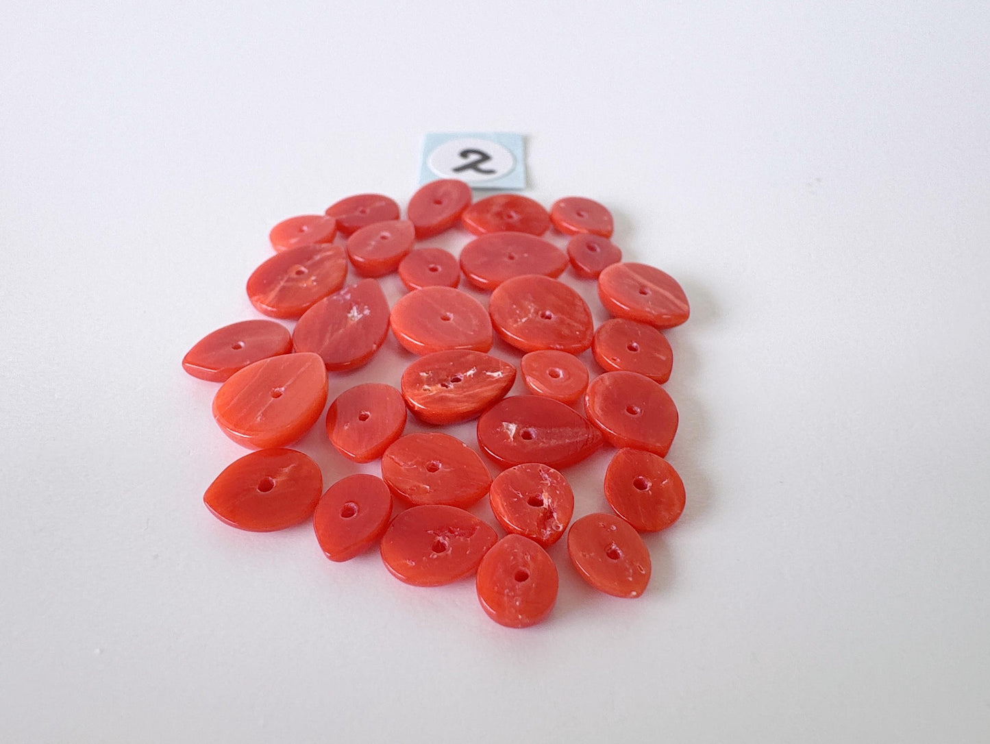Value-priced, Natural red Mediterranean coral loose Pear shape cabochon for a set of 30pcs, For jewelry making, Natural color