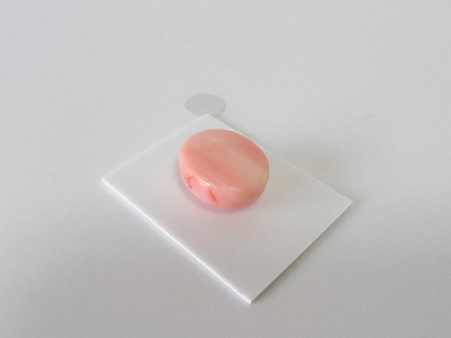 Natural Deep Sea Coral Cabochon, Pink/Orange Oval, 14.2x12.3mm