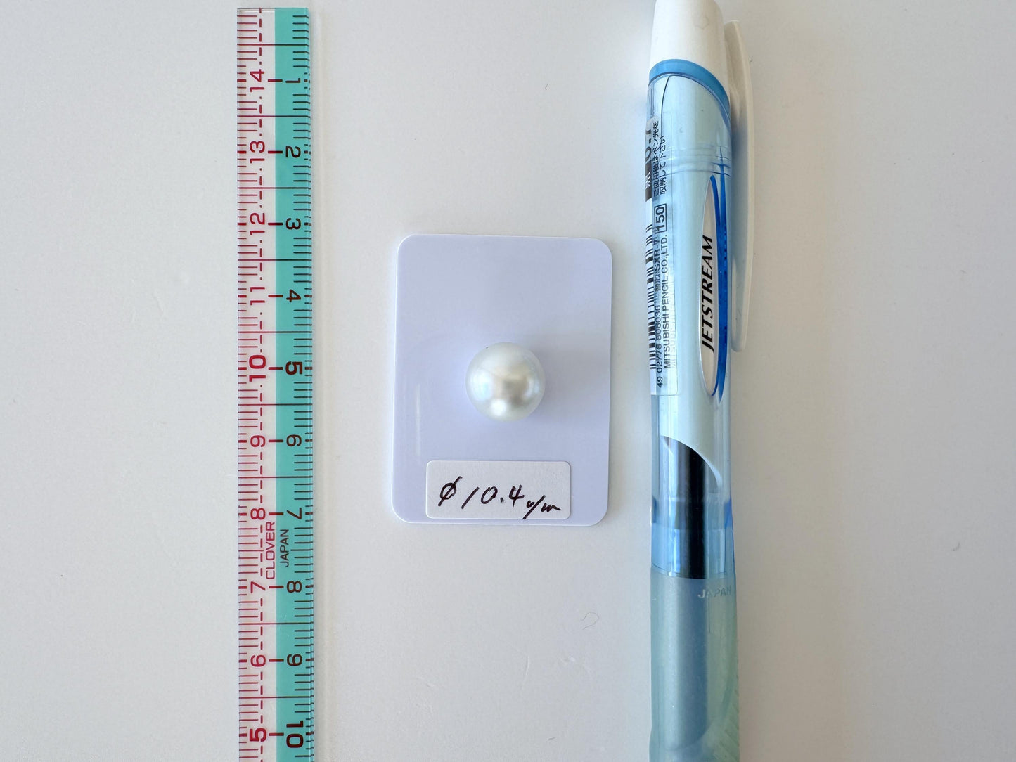 South Sea Pearl Loose: White Silver Semi-Round - 10.4 x 10.2mm, Half-Drilled, Salt Water Cultured Bead