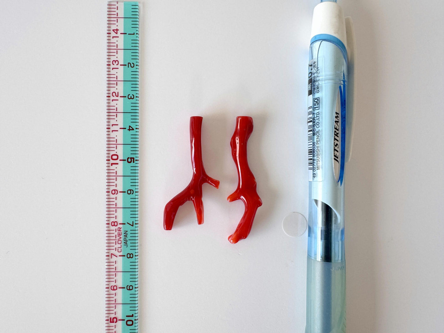 Red Coral Branch Set: Natural Aka Coral for Jewelry Making (35-40mm), Hole on Top