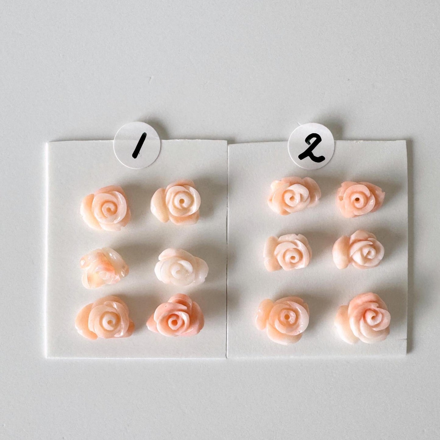 Pink Coral Rose Carvings Set: Deep Sea Jewelry Making (6pcs, 6-9mm), Value priced for reason