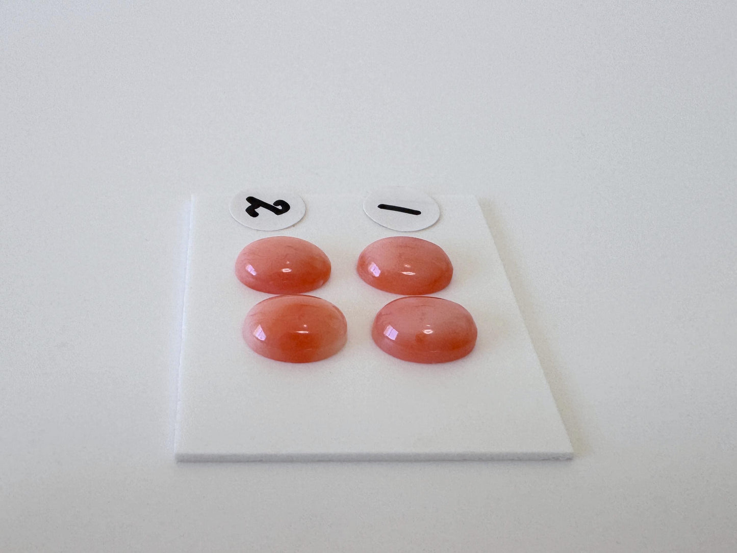 Deep Sea Coral Cabochons: Natural Orange Pink Oval Pair - Genuine Coral, 9x7mm Size, Jewelry Craft Supplies