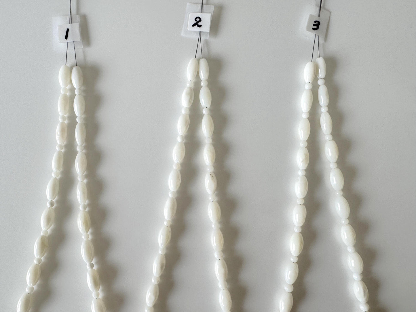 White Coral Bead Strand: Bi-cone & Round Gradation, Jewelry Making (16"-17")