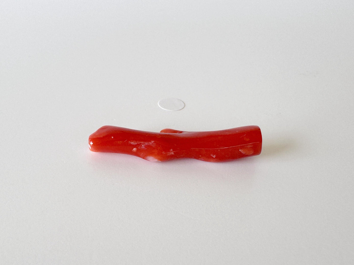 Japanese red(Aka) coral branch, 40mm, Hole on top, Natural red color coral for jewelry making
