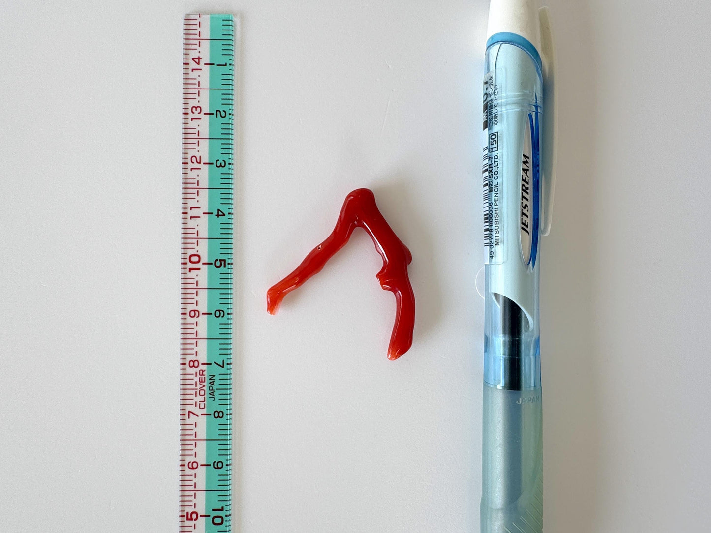 Japanese red(Aka) coral branch, 30mm, side full hole, natural red color coral for jewelry making