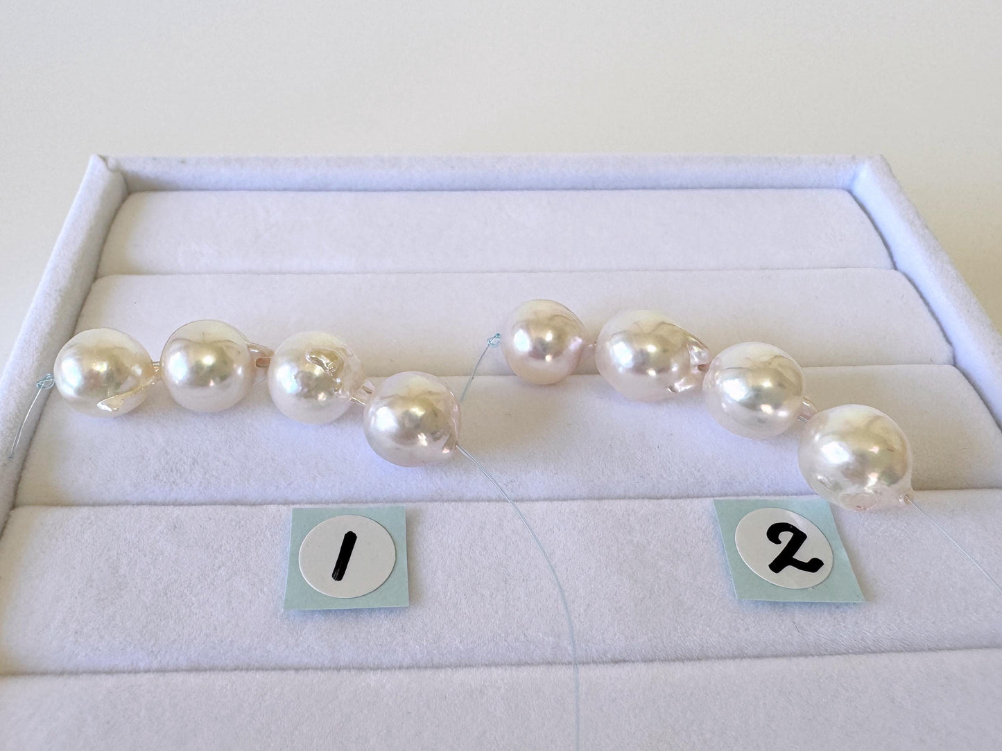 Akoya Pearl Beads - Japanese Cultured Baroque Pearls, 8.5-9mm Mini Strand of 4 Pieces - Saltwater Origin, Jewelry Making Supplies