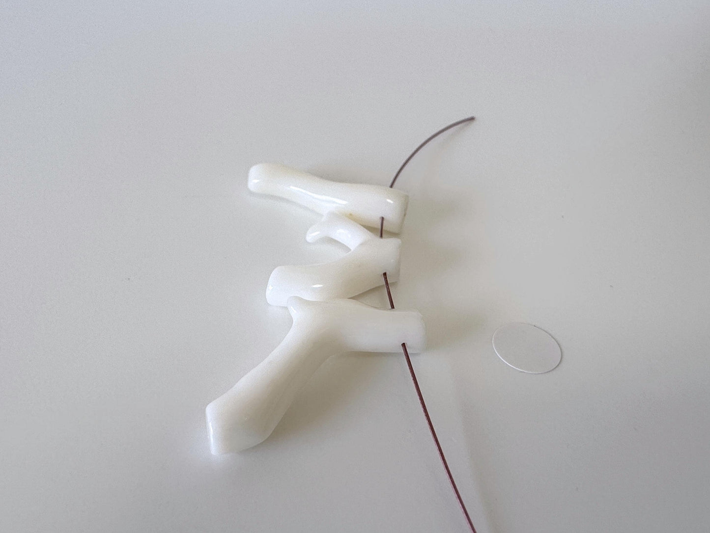Natural White Coral Branch loose, A Set of 3 Pieces, Side Full Hole, Natural Color Precious Coral Branch, Genuine Coral for jewelry making
