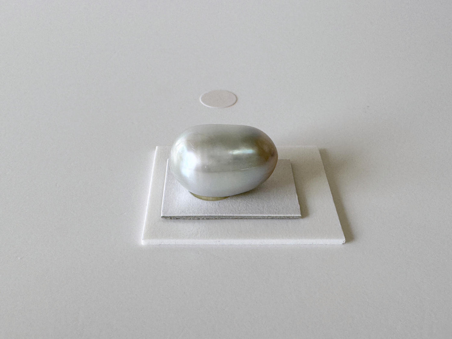 South sea pearl 17.2x11.6mm, Natural White/Slightly Blue Color, Half-Drilled Pear shape loose, unused vintage, Salt water pearl