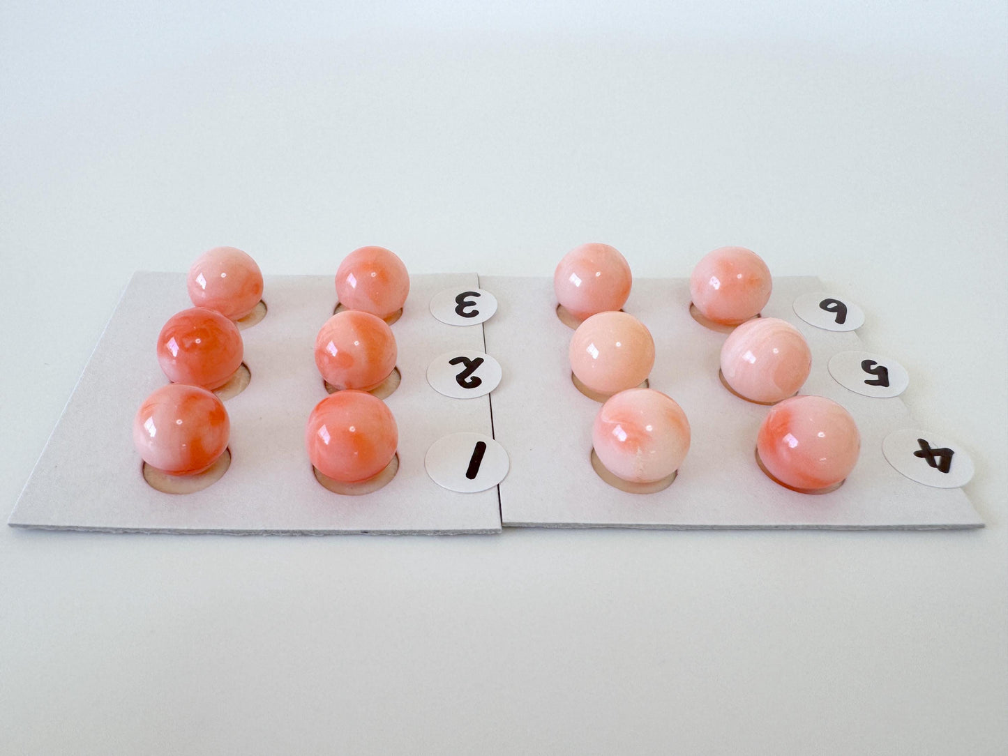 Deep Sea Coral Beads Natural Loose Pair, Pink Orange Round (8.5-9mm, Half Drilled Hole, Jewelry Supplies)