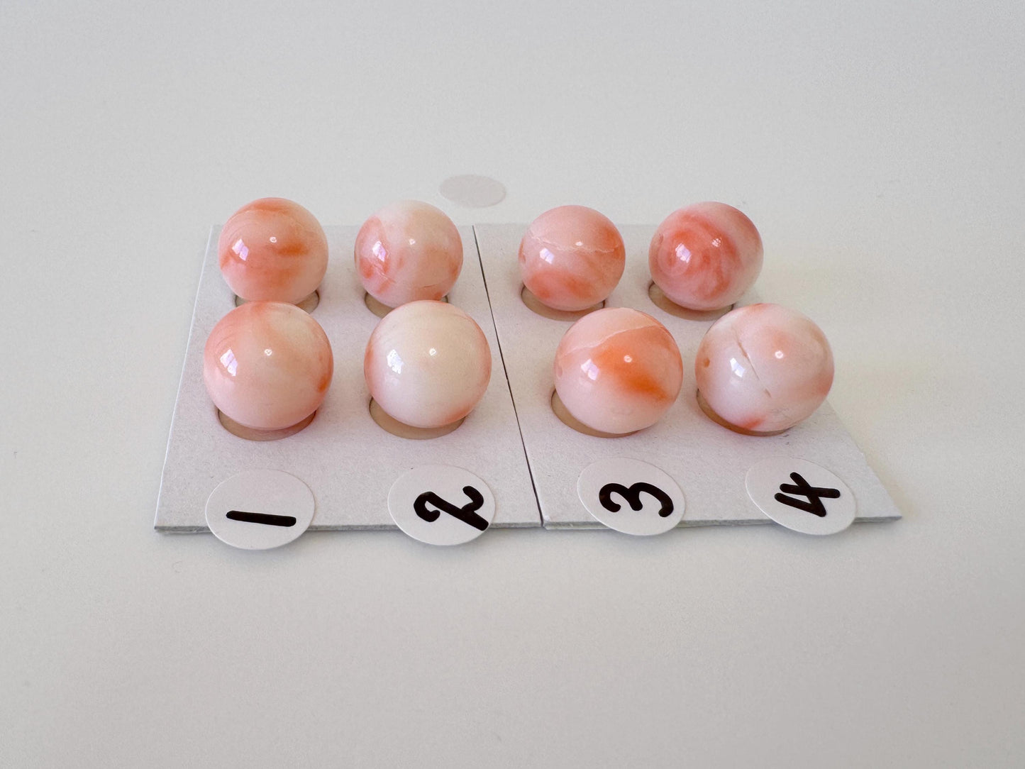 Natural Deep Sea Coral Beads: 10mm Round Full Hole Pair