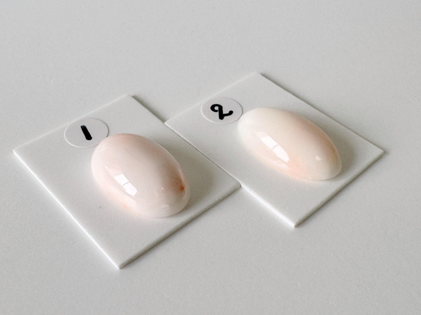Deep Sea Coral Oval Cabochon: Pink White Natural Gemstone, Genuine Coral, Jewelry Supplies | 19.6x12.7mm, 20.5x11.9mm, Japan Made