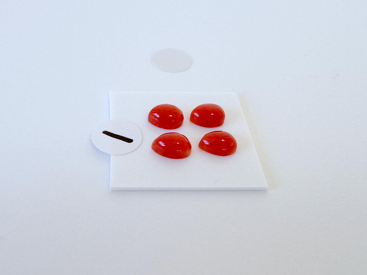 Natural Japanese Aka (Red) Coral Pear Shape Cabochons: Set of 4 or 6 Pcs