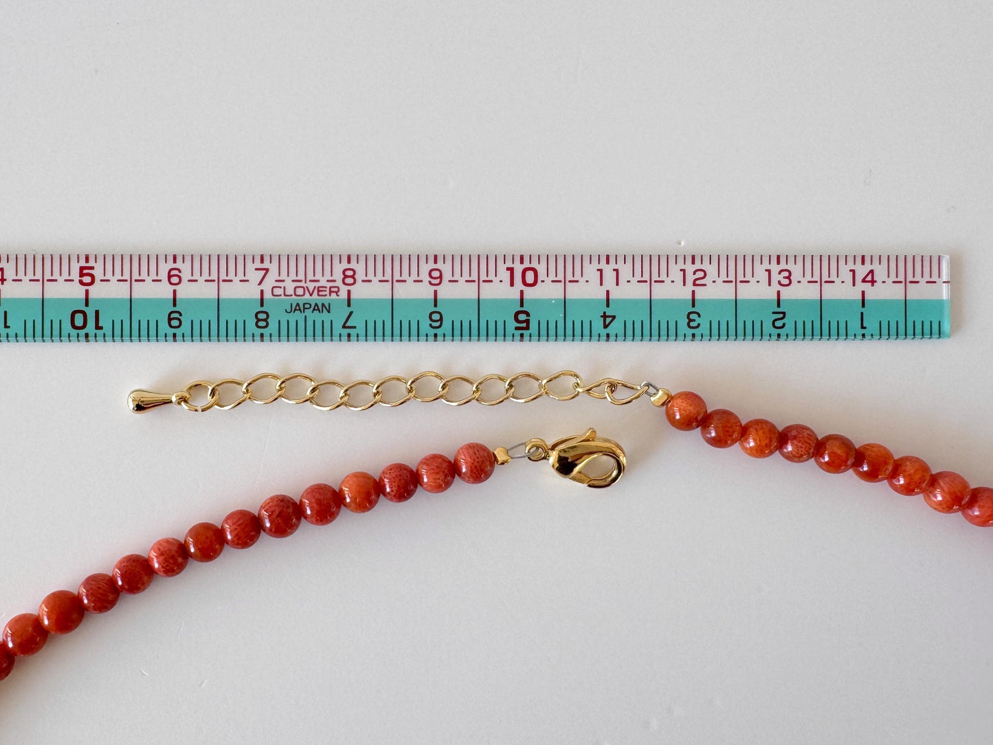 Sponge Coral Necklace with Oval Pendant, Bright Red, Brass Hook & Adjuster, Bail