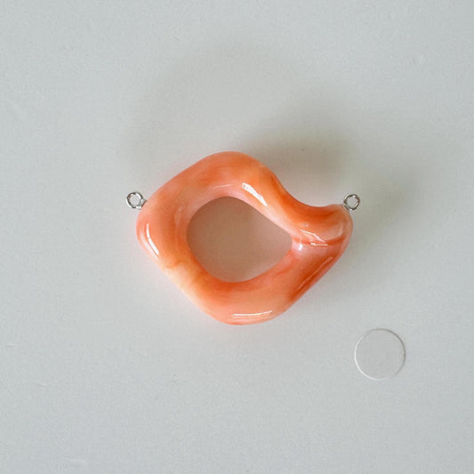 Deep Sea Coral Branch with Up-Eye Pin: Natural Pink Orange  - Unique Shape, Genuine Coral, For Jewelry Making