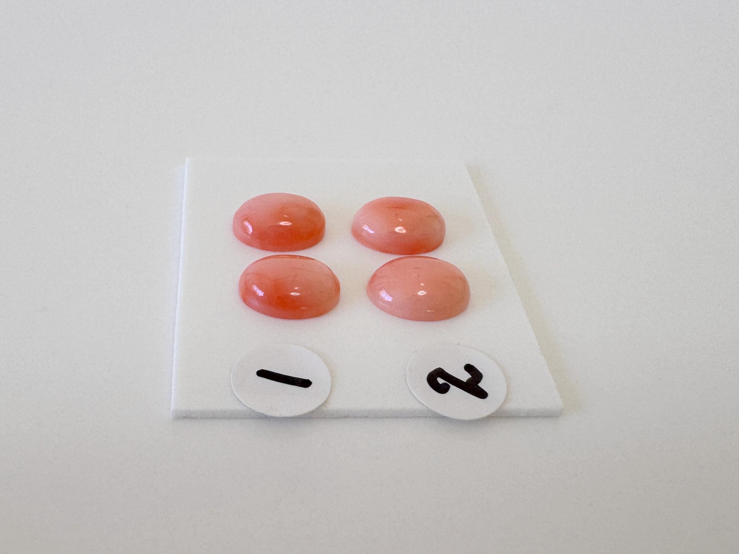 Deep Sea Coral Cabochons: Natural Orange Pink Oval Pair - Genuine Coral, 9x7mm Size, Jewelry Craft Supplies