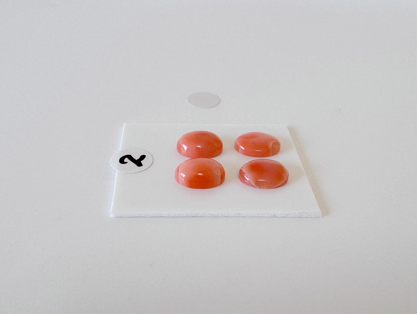 Deep Sea Coral Cabochons: Natural Orange/Pink Oval Gemstones, 9x7mm (4 pcs), Value Priced for Reason