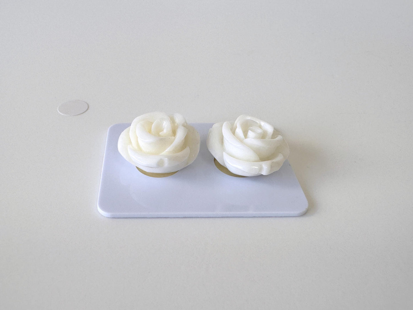 Natural White Coral Rose Loose Pair, 17mm, White Color Rose, Natural Color Coral Rose, Price per Pair, Genuine Precious Coral