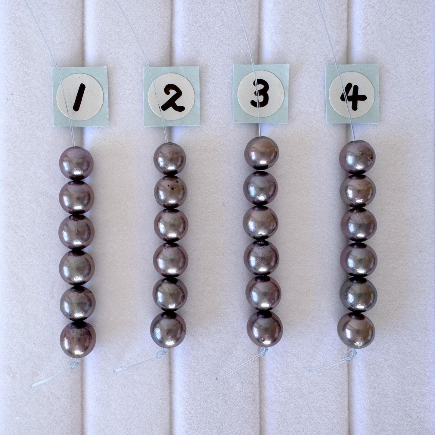 6 Pieces Short Strand of Japanese Peacock Black Akoya Pearl Beads, 5.7-5.9mm, Genuine Akoya Pearl, Cultured in Sea Water