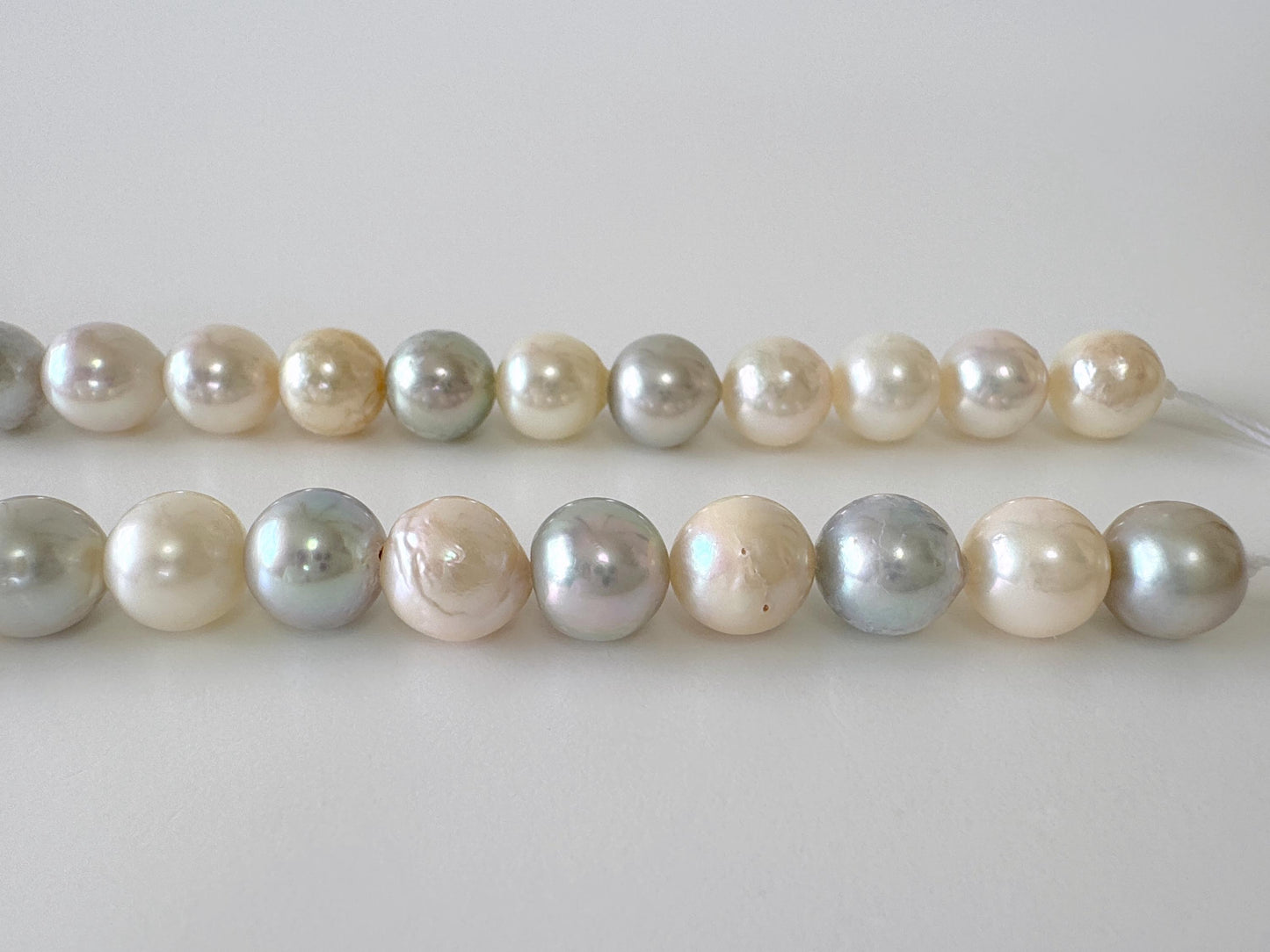 8.5-9mm Japanese Akoya Pearl Beads, Multi-color pearl, Genuine Salt water Akoya Pearl, Full Strand, 40cm , 15.7"