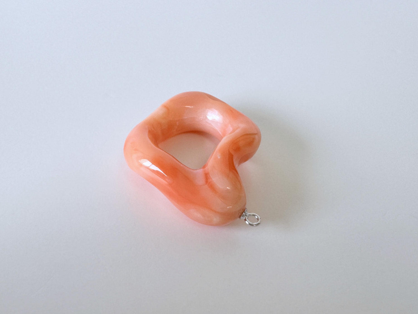 Deep Sea Coral Branch with Up-Eye Pin: Natural Pink Orange  - Unique Shape, Genuine Coral, For Jewelry Making